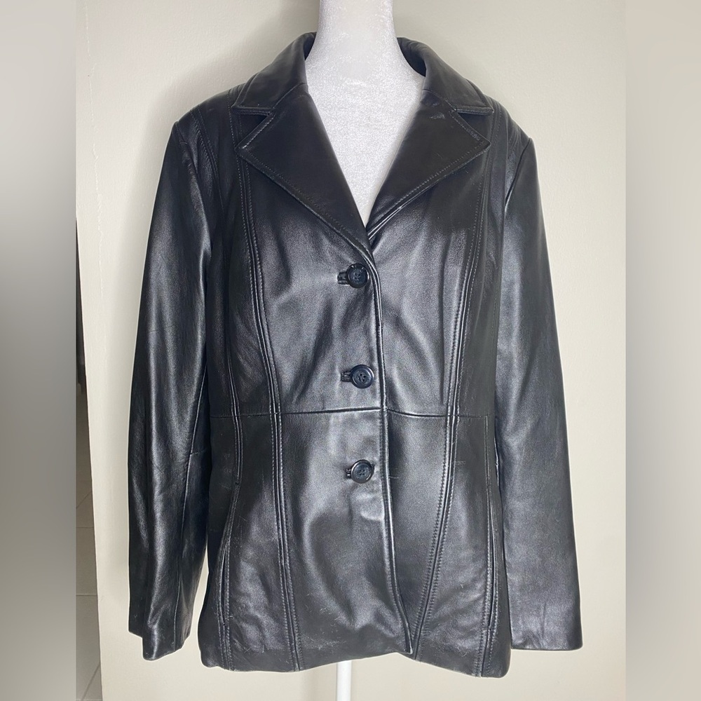 WILSONS LEATHER Thinsulate Women's Black Classic Blazer Jacket - Size XL